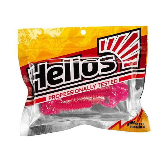 Твистер Helios Credo Long Body 2,95&quot;/7,5 см Silver Sparkles &amp; Pink 12шт. (HS-9-035)