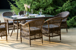 "Амароне" обеденная группа из искусственного ротанга на 6 персон, цвет коричневый
