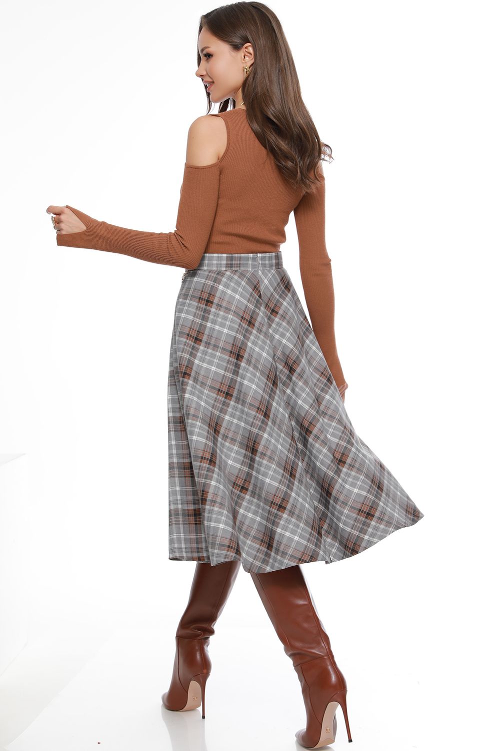 Юбка расклешенная в клетку DStrend (Акция)