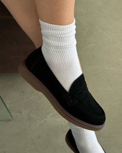 Лоферы из натуральной замши