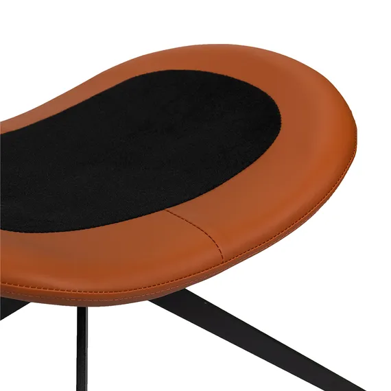 Оттоманка BLISS оранж/серый, экокожа, шенилл