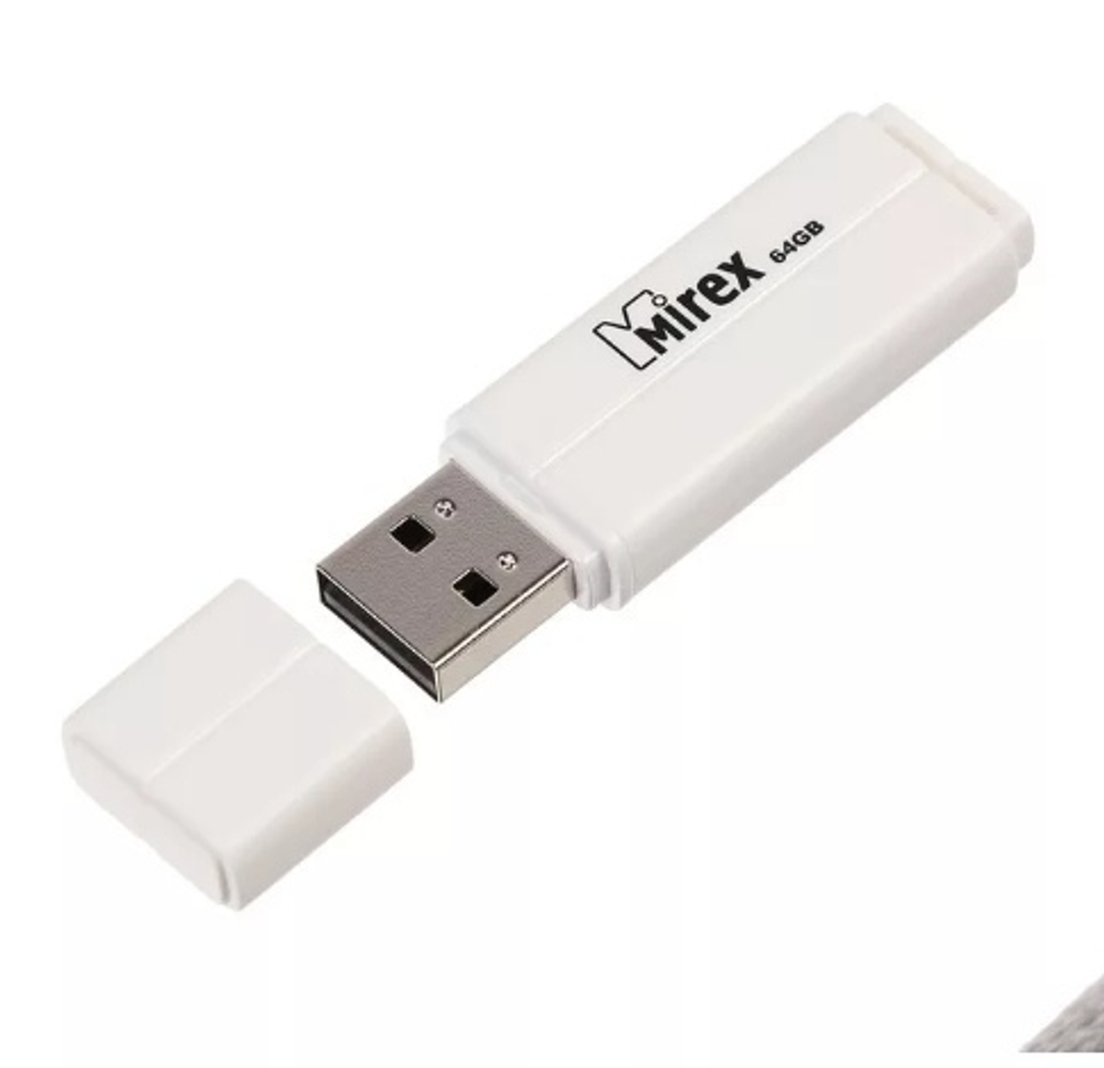 USB Флешка 64GB Mirex LINE, USB 2.0, белая