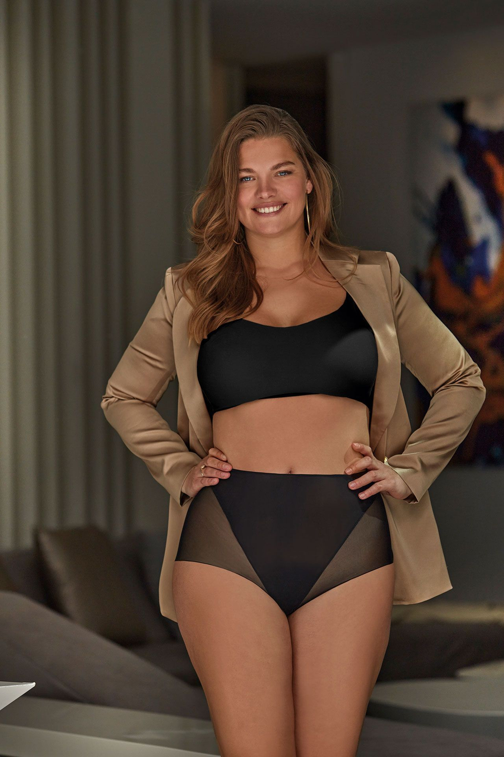 Трусики-утяжки Skin Firming с высокой линией талии (Размер: XXL) (Цвет: телесный)