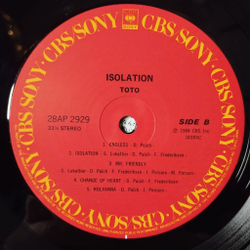 Винтажная виниловая пластинка LP Toto Isolation (Japan 1984) (Obi) 28AP 2929