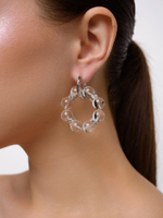 Серьги "Wheel" с горным хрусталем Silver