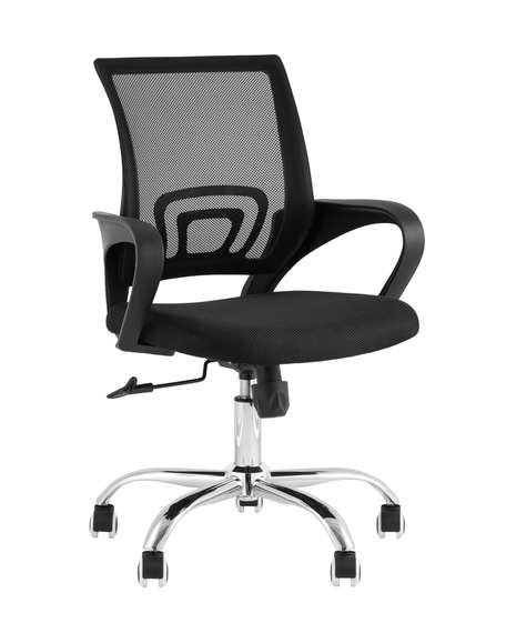 TopChairs Simple New офисное черный в обивке из текстиля с сеткой, механизм качания Top Gun