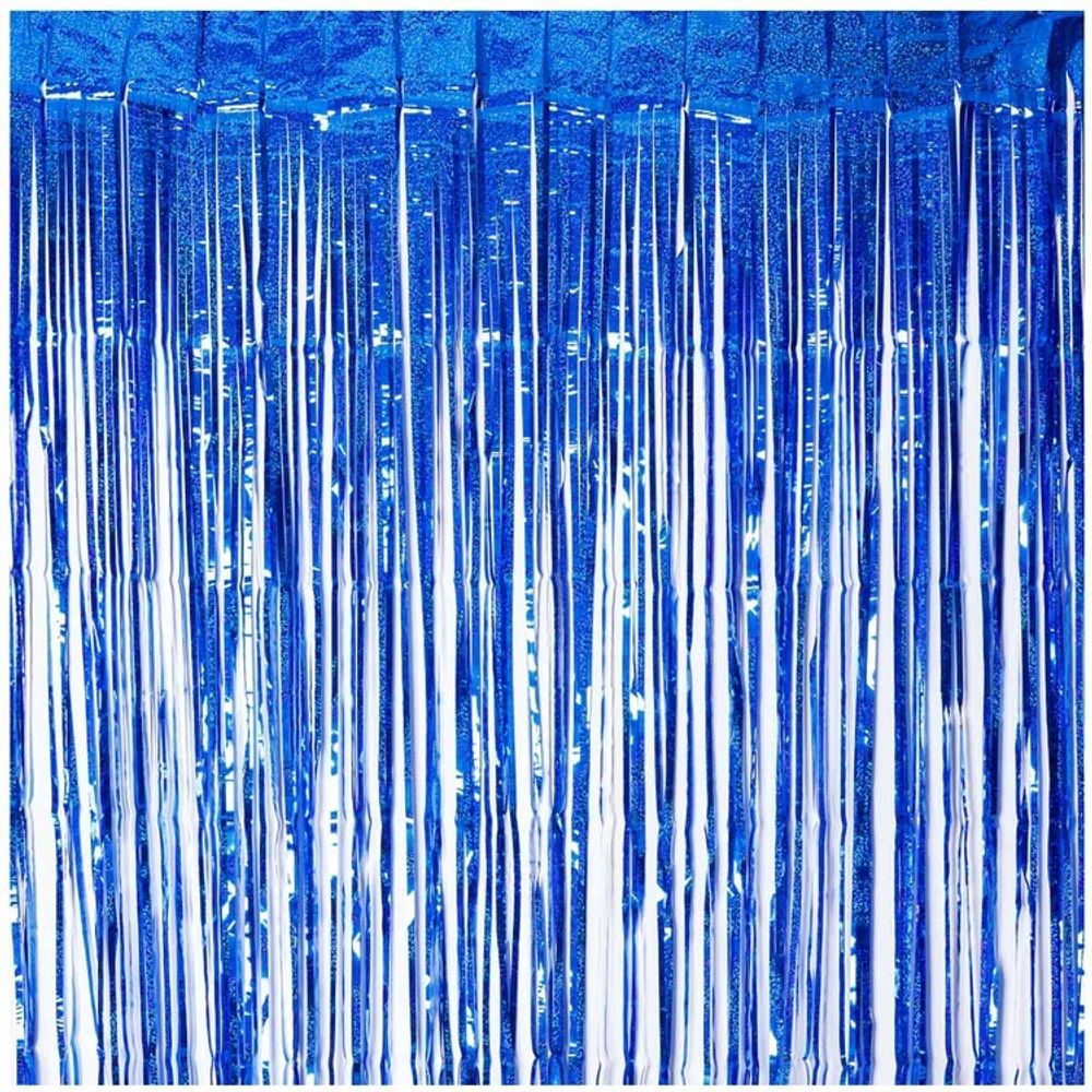 Дождик занавес для декора помещения синего цвета