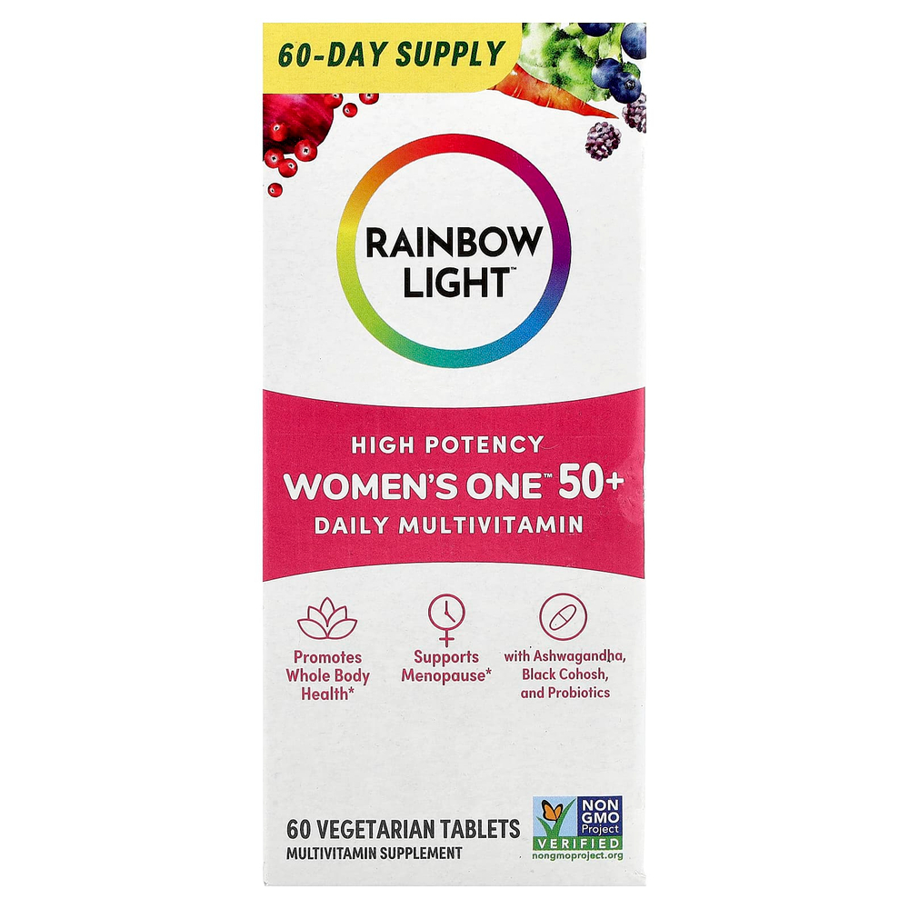 Rainbow Light, Women's One™50+, мультивитаминная добавка для ежедневного приема, высокая эффективность, 60 вегетарианских таблеток