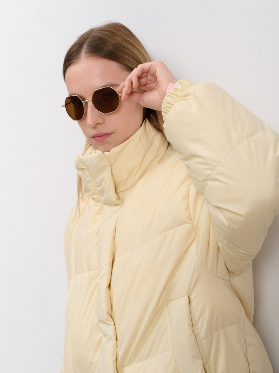 Пуховик женский демисезонный ваниль