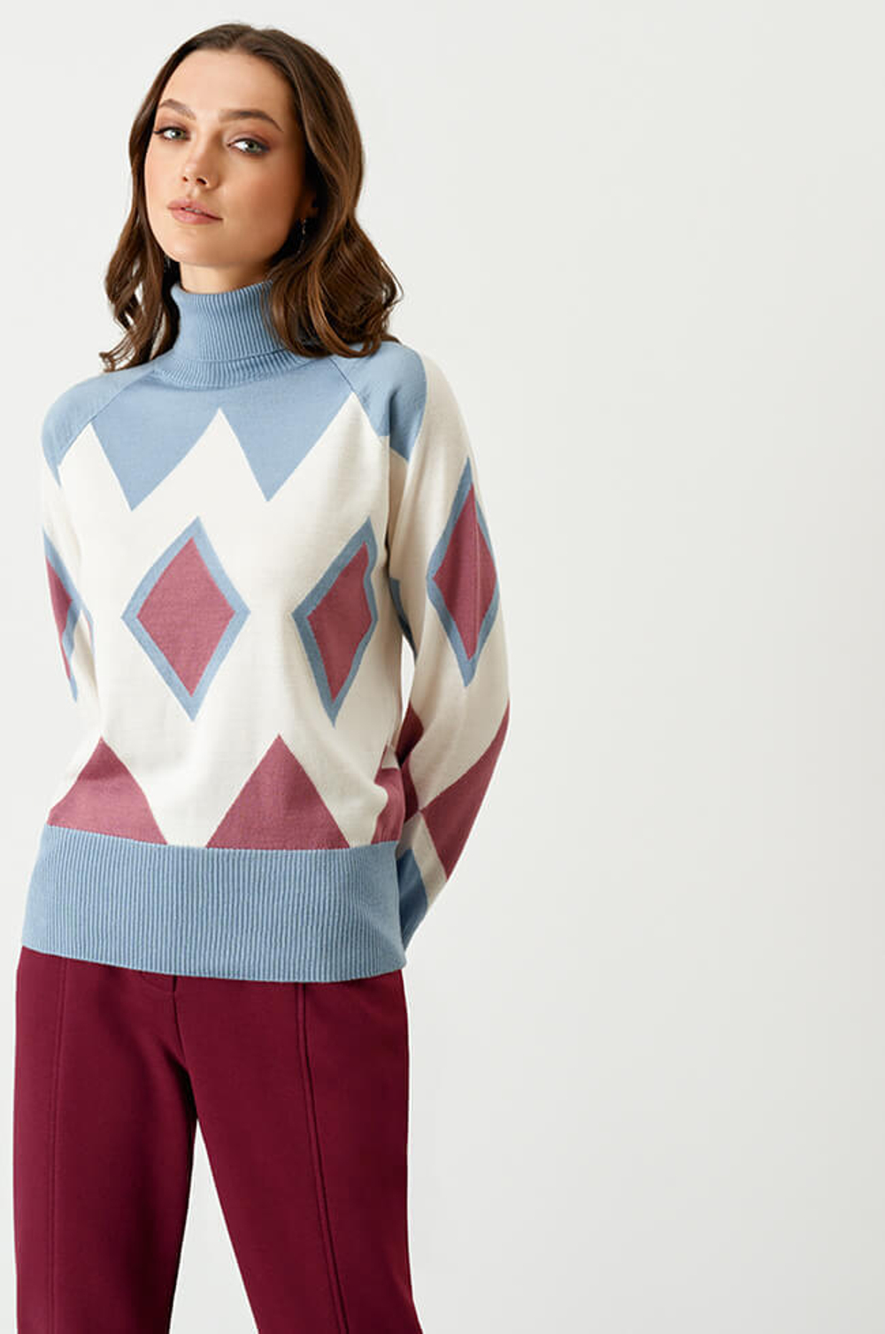 22739 Джемпер женский (голубой принт)