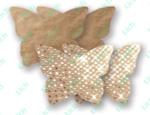Комплект из 1 пары золотистых пэстис-бабочек с блестками и 1 пары  бежевых пэстис-бабочек с гладкой поверхностью