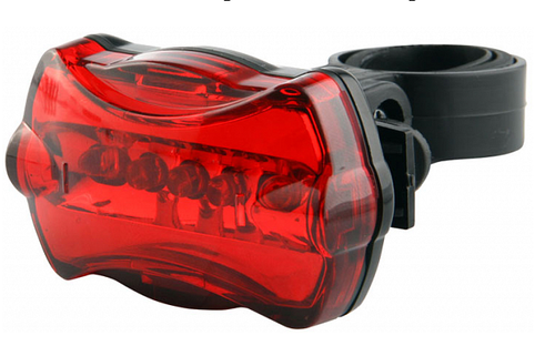 Задний фонарь мод.JY-004T 5 светодиодов 7 режимов, красно-черный, арт.560021 (10216170/131021/0307188, Китай)