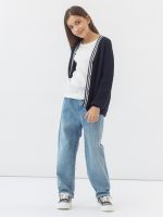 AT891-1 Кардиган для девочек темно-синий