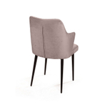 Стул с подлокотниками Hunt ромб, бархат пепельно-бежевый 25 / чёрный конус