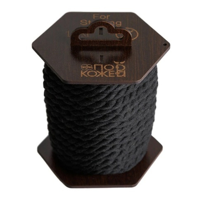 Хлопковая черная веревка для шибари на катушке 10 м