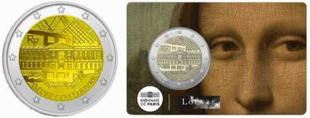 Франция 2 евро 2025 Лувр - Мона Лиза
