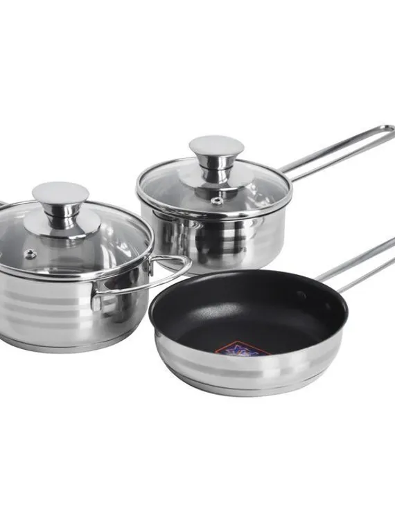 Набор Linea BIMBO vitro 5 предметов: ковш 0.7 л, кастрюля 1 л, сковорода d=14x4 см