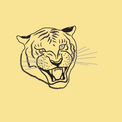 голова тигра на золотом фоне