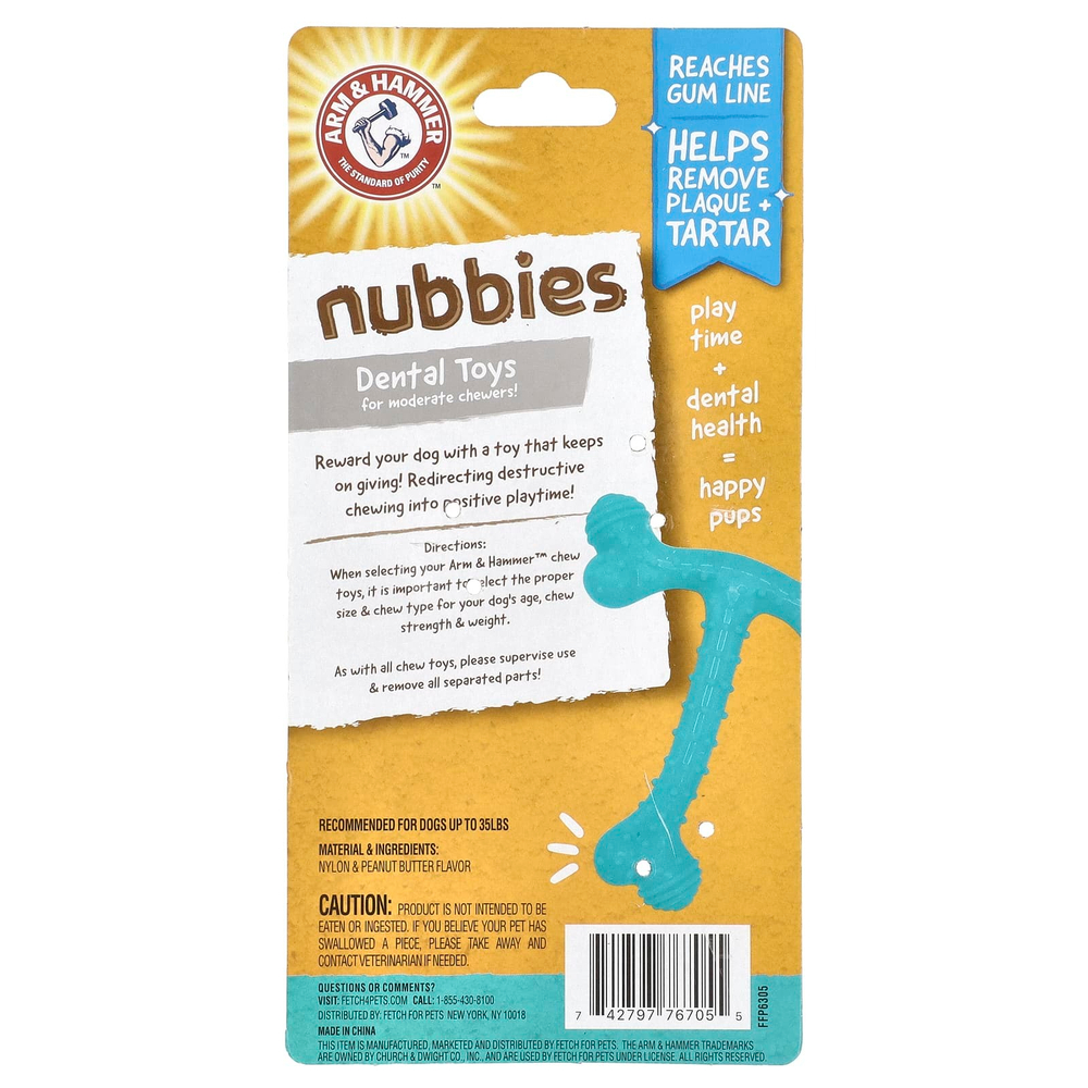 Arm & Hammer, Nubbies, стоматологическая игрушка для массажа десен, Tribone, арахисовое масло, 1 шт.