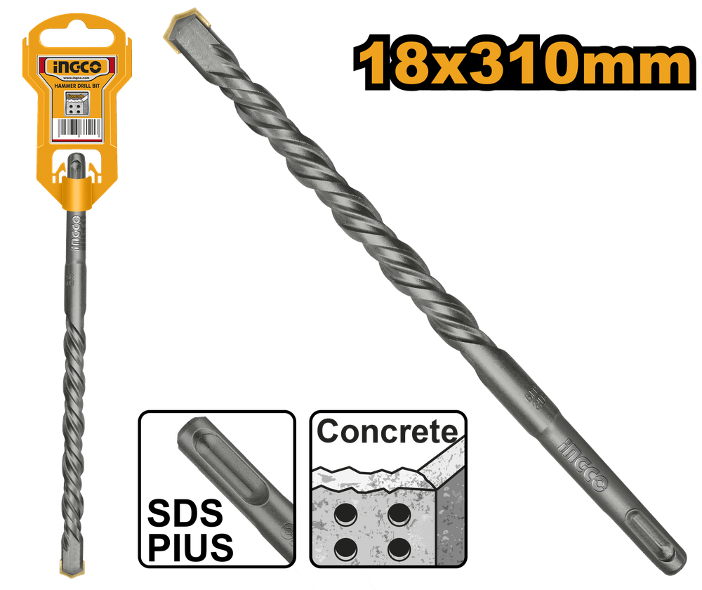 Бур по бетону SDS-plus 18х310 мм INGCO DBH1211803 INDUSTRIAL