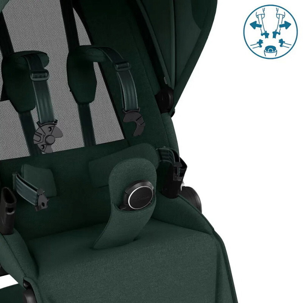 Детская коляска Maxi-Cosi Fame 3 в 1 с автокреслом CabrioFix Essential graphite Twillic Green/зеленый