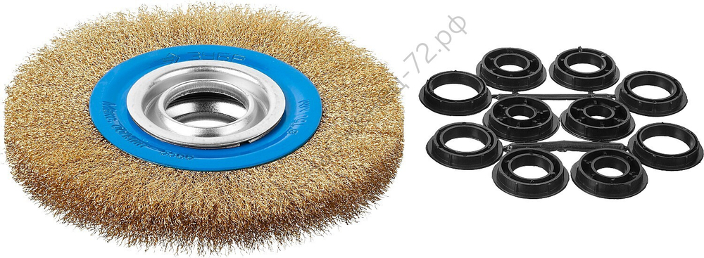 ЗУБР 150 мм, витая стальная латунированная проволока, 0.3 мм Щетка дисковая, Профессионал (35186-150)