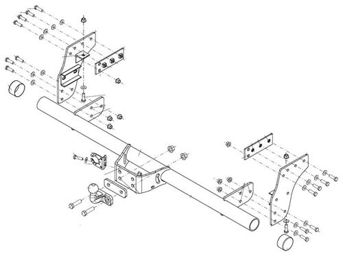 Фаркоп Brink (Thule) 604400 для MITSUBISHI L 200 / FIAT FULLBACK 15-(паспорт и сертификат в комплекте)(без электрики)
