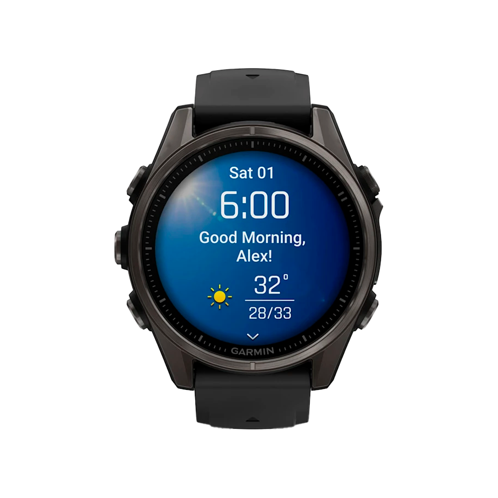 Умные часы Garmin Fenix 8, 43мм, Amoled Sapphire Carbon Gray DLC Titanium Black / Pebble Gray (010-02903-21)