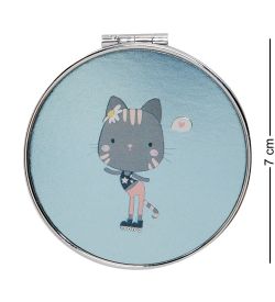 WW-124/2 Зеркало метал круглое «Милый котенок»