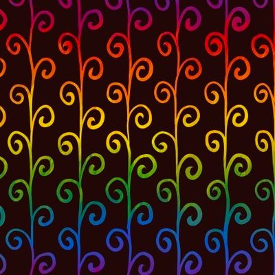 Радужные завитки на черном