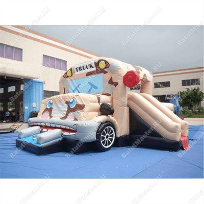 Коммерческий надувной батут "Военный автомобиль"
