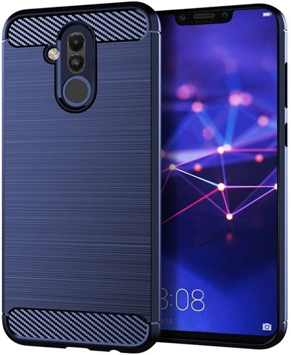 Чехол для Huawei Mate 20 Lite цвет Blue (синий), серия Carbon от Caseport