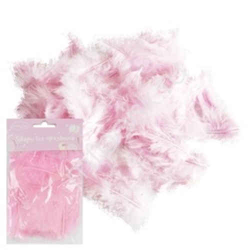 Перья розовые 30 шт.