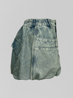 Юбка-баллон T2660 джинсовая с шортиками и карманами