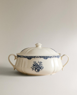 Zara Home блюдо сервировочное из фаянса, цвет синий, 35.5 см