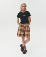 Plaid Boxer Shorts Beige