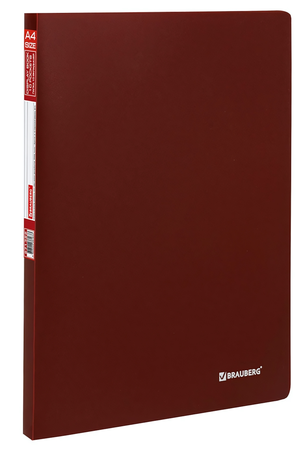Папка А4 с 10 вкладышами 0,5мм. "Office" красная (BRAUBERG)