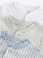 Боди с длинным рукавом для малышей с дисплазией тазобедренного сустава Next N45-122, 3 шт., Белый, Серый