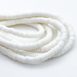 Бусина-диск, цвет белый, размер 4 мм, цена за нить 40 см