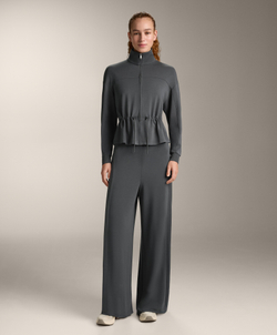 OYSHO Широкие брюки мягкие на ощупь с боковой складкой и модалом, асфальтовый