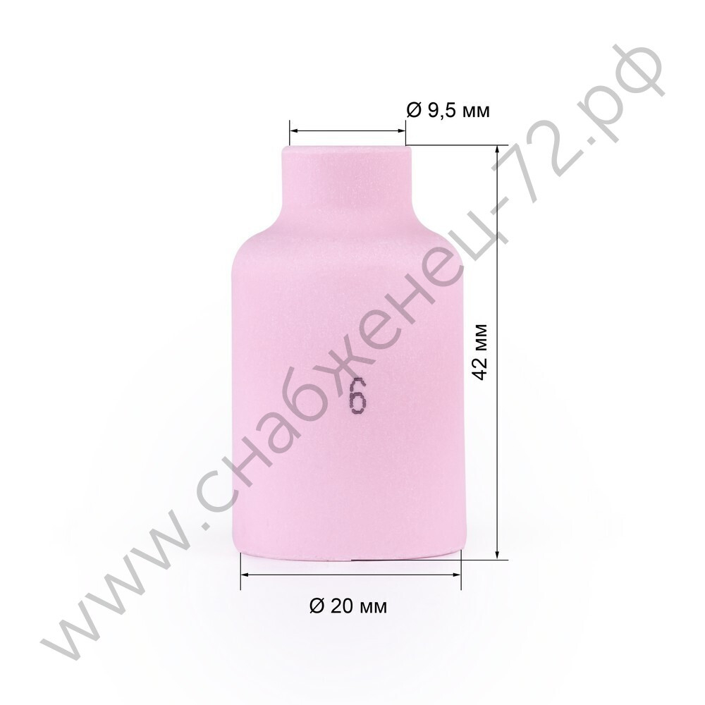 Varteg Сопло керам. 9,5мм №6 газ.линза (701.0422/TC0033, 42мм, пр-во FoxWeld/КНР)