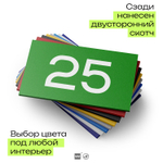 Табличка с номером 25 на дверь квартиры, для офиса, кабинета, аудитории, склада, зеленая 120х70 мм, Айдентика Технолоджи