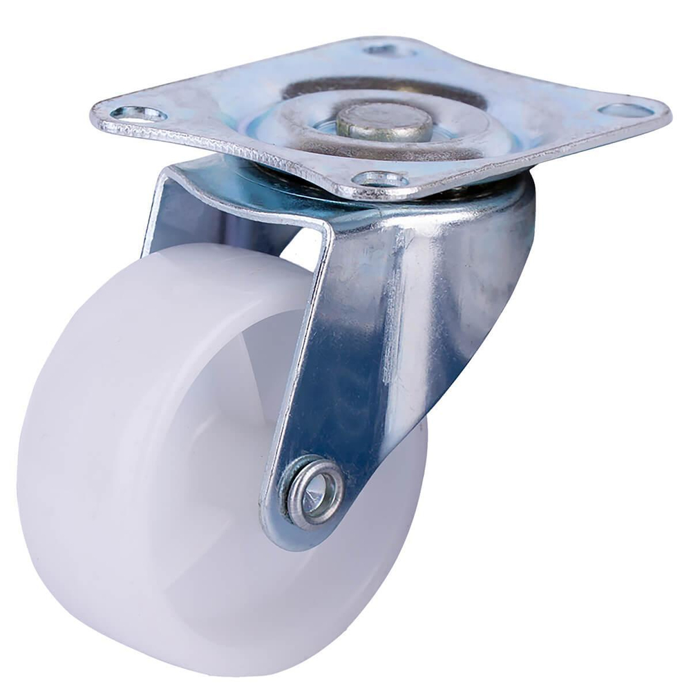 ОПОРА КОЛЕСНАЯ ПОВОР.НА ПЛОЩ. 50ММ НЕЙЛОН (БЕЛЫЙ 1 ШТ)