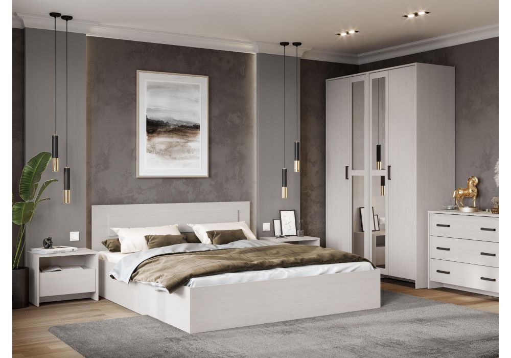 Двуспальная кровать Taika 160х200 ясень анкор светлый