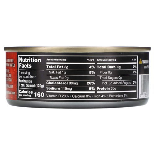 Crown Prince Natural, Альбакорский тунец, белый, без добавления соли, в родниковой воде, 142 г (5 унций)