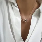 Колье Fork горизонталь с вишневым янтарем