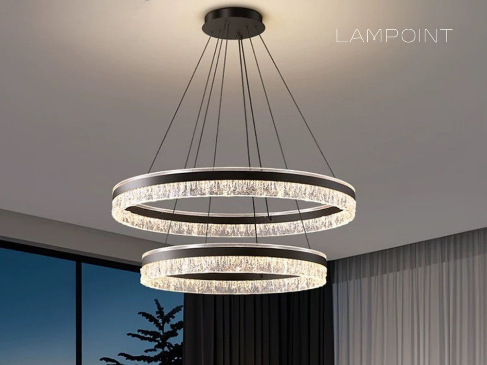 Люстра подвесная светильник светодиодный LED для кухни, гостиной, зала и детской, 60 см