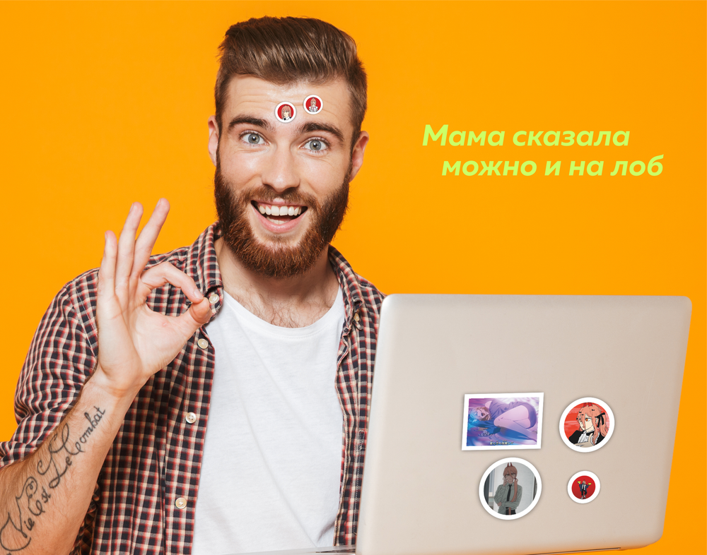 Наклейки Человек-бензопила, стикерпак Chainsaw Man, стикербомбинг, наклейки для детей и взрослых, большой набор, STICKER BOMBA