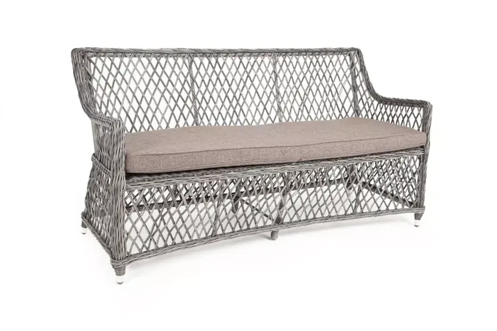 "Латте" диван двухместный из искусственного ротанга, цвет графит