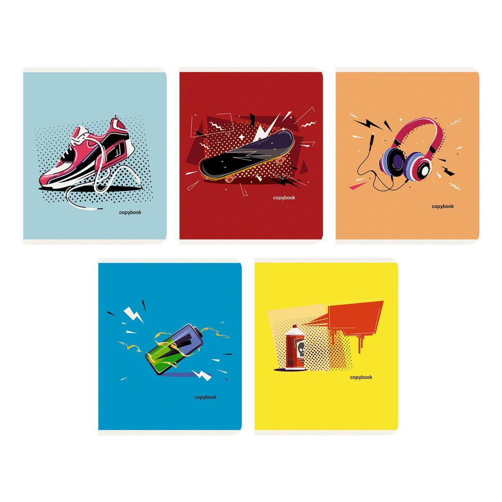 Тетрадь А5 48л. клетка "Энергичный стиль" (Эксмо)